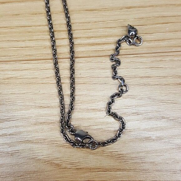 ALEXANDER MCQUEEN Mens Dog Tag Necklace Silver Tone Brass Skull & Snake $590 - Picture 6 of 11